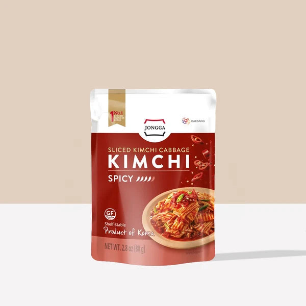 JONGGA Sliced Kimchi Cabbage Extra Spicy Shelf-Stable 80g