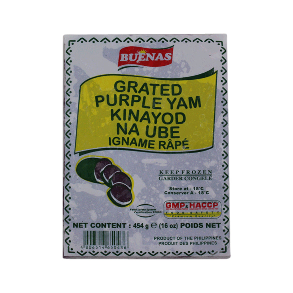 Frozen BUENAS Grated Purple Yam 454g