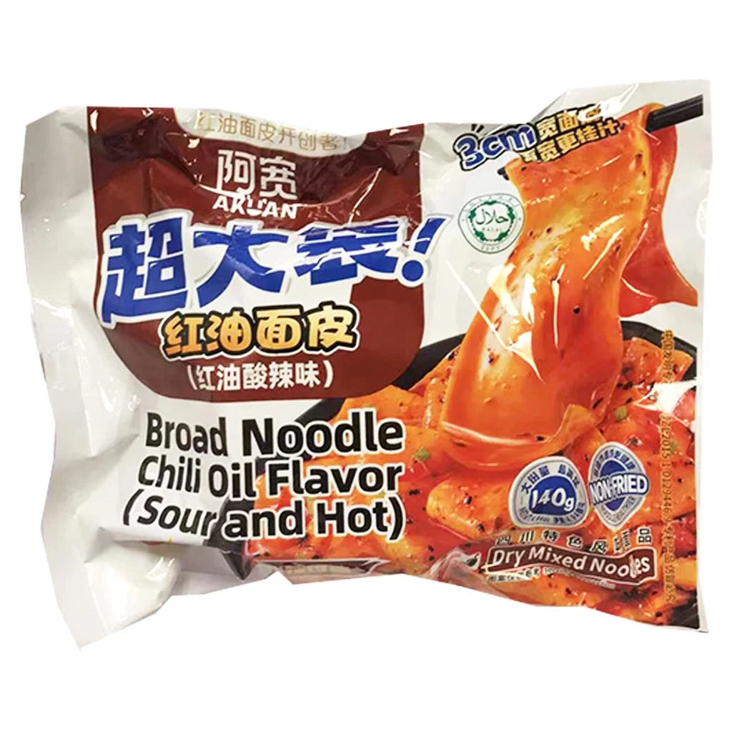 BAIJIA A KUAN Broad Noodle Chili Oil Flavour Hot & Sour 140g