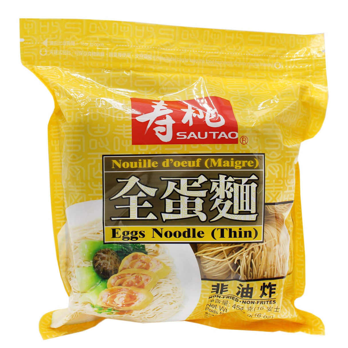 SAU TAO Eggs Noodles Thin 454g
