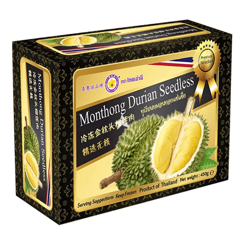 FROZEN THAI AO CHI Monthong Durian Seedless 450g