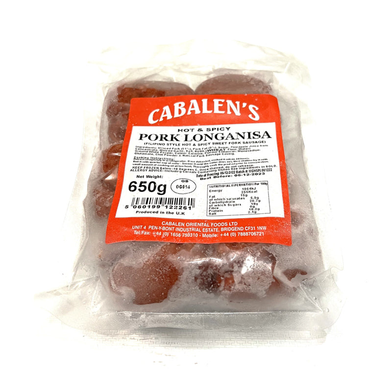 Frozen CABALEN'S Hot & Spicy Pork Longanisa 650g