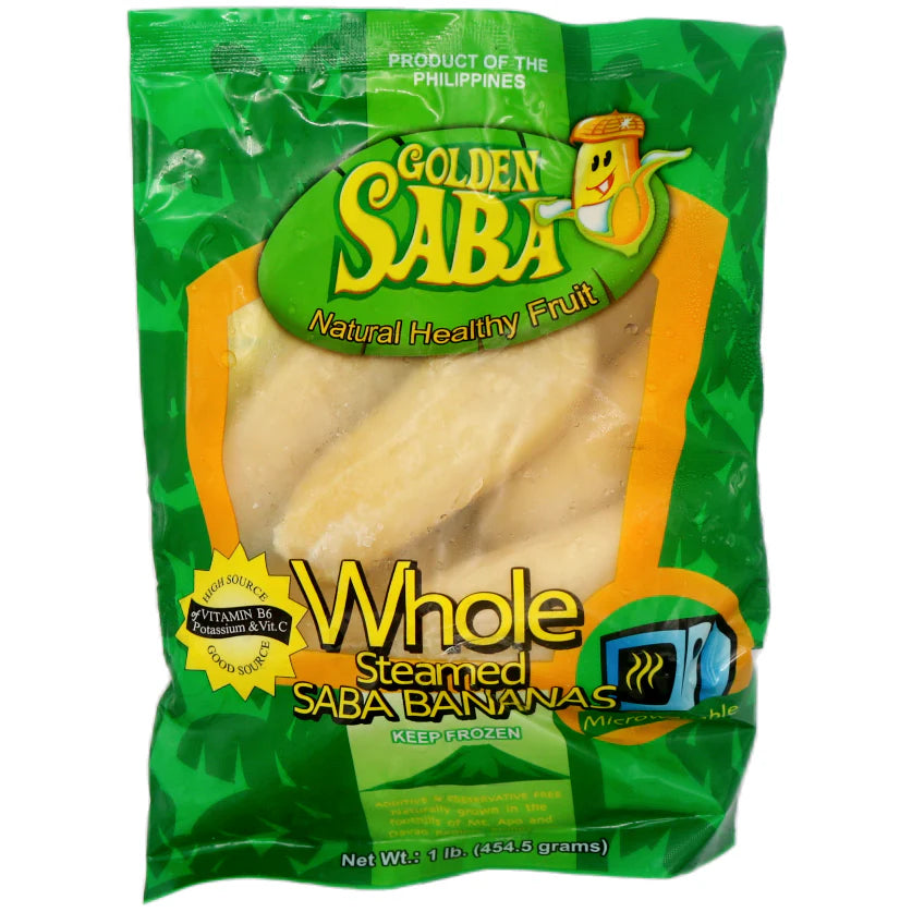 Frozen GOLDEN SABA Whole Steamed Saba Bananas 454g
