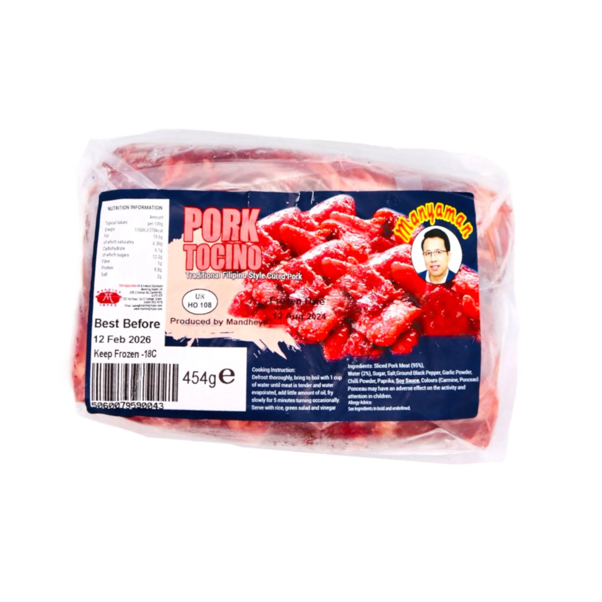 Frozen MANYAMAN Pork Tocino 454g