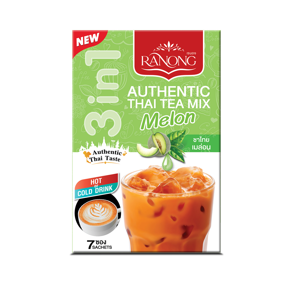 RANONG TEA Authentic Thai Tea Mix Melon 175g