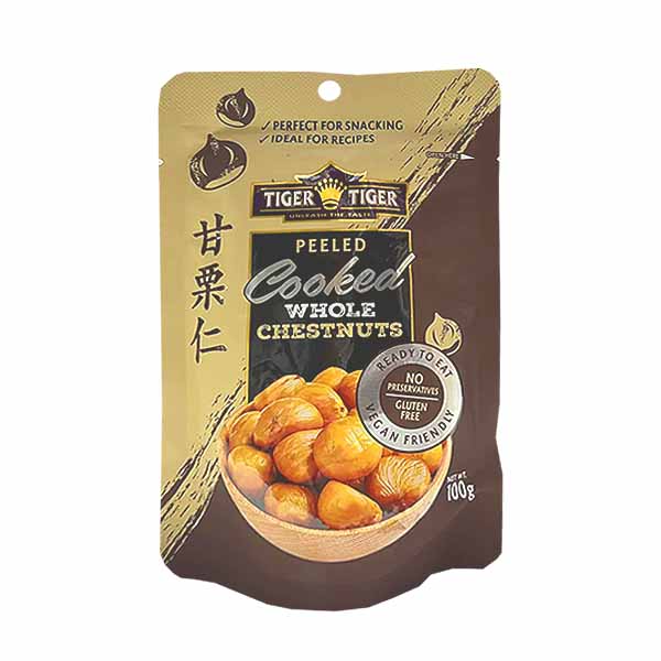 TIGER TIGER Peeled Cooked Whole Chestnuts 100g