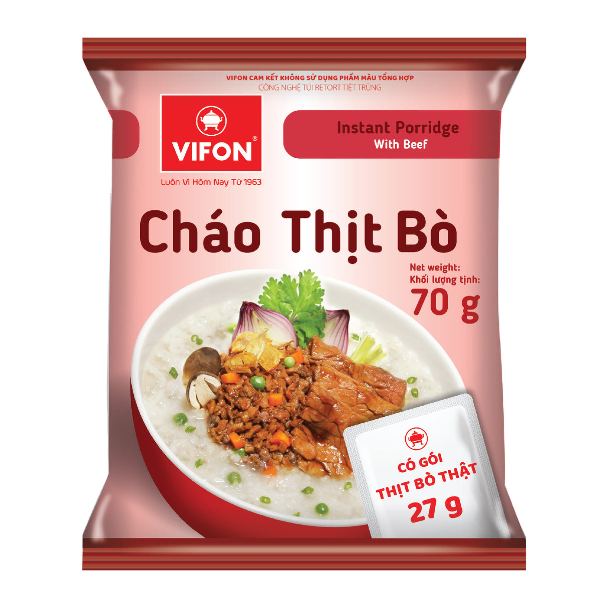 VIFON Instant Porridge With Beef 70g