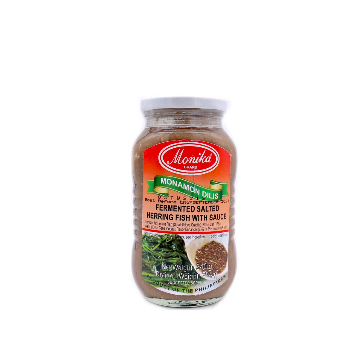 Rosy Brown MONIKA Fermented Salted Herring Fish With Sauce 340g