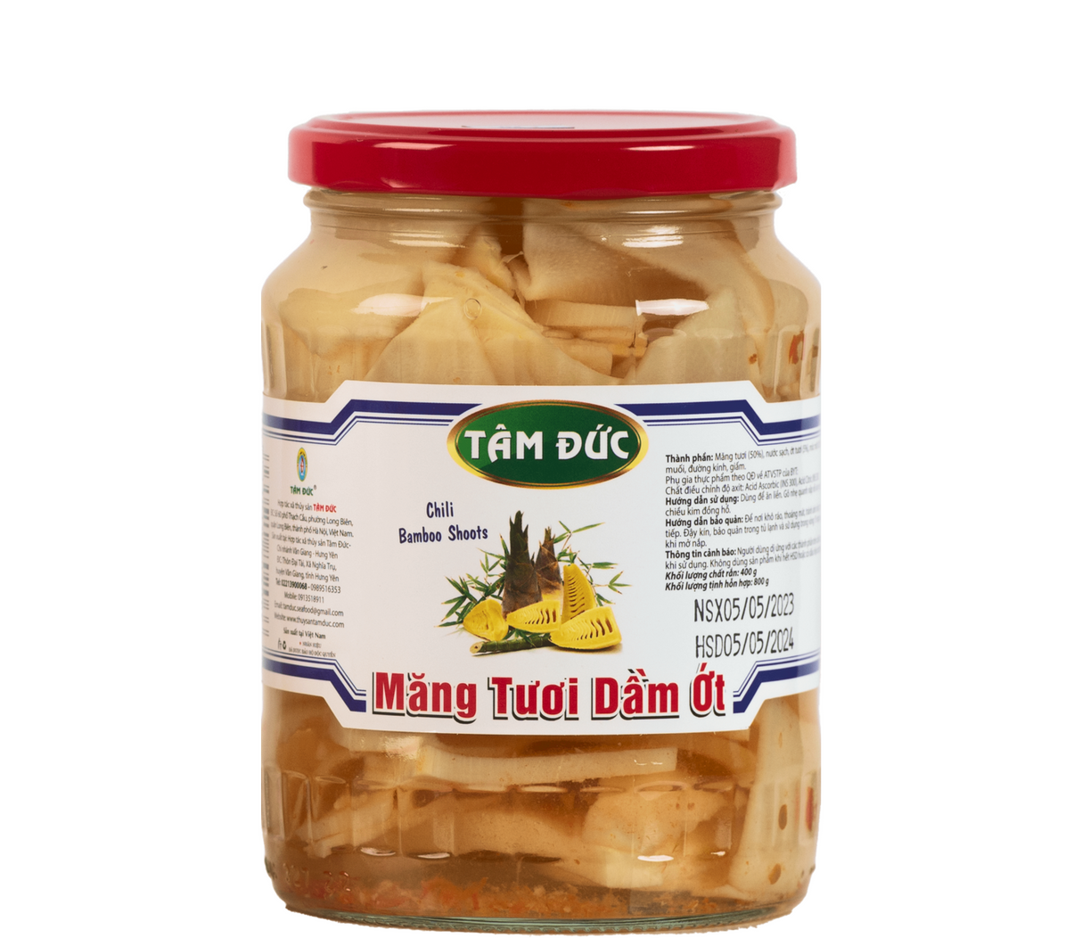 TAM DUC Pickled Bamboo Shoots With Chilli Mang Tuoi Dam Ot 800g