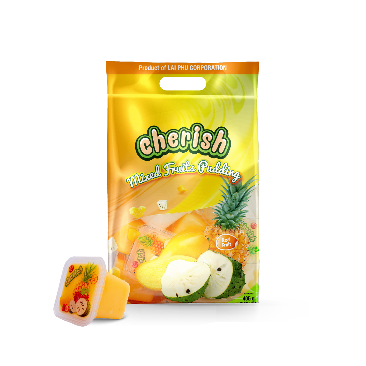 CHERISH Thach Pudding Trai Cay Tong Hop Mixed Fruits Pudding 405g