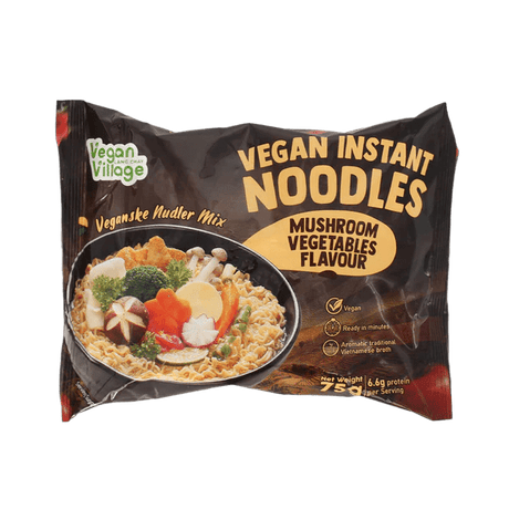 Dark Slate Gray VEGAN VILLAGE Vegan Instant Noodles Vegetable & Mushroom Flavour 70g