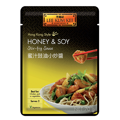 Black LEE KUM KEE Honey & Soy Stir-Fry Sauce 70g