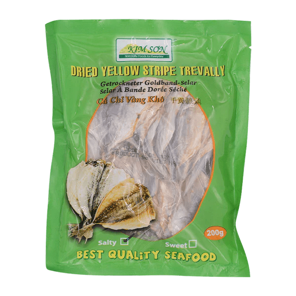 Medium Sea Green KIM SON Dried Yellow Stripe Trevally 200g