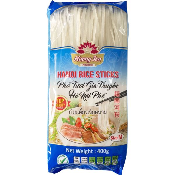 Gray HUONG SEN Hanoi Rice Sticks Pho Tuoi Gia Truyen Ha Noi Pho (M) 400g