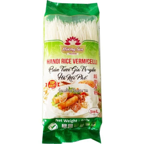 Forest Green HUONG SEN Hanoi Rice Vermicelli Bun Tuoi Gia Truyen Ha Noi Pho (L) 400g