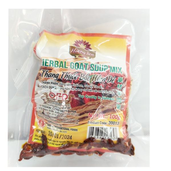Light Gray HUONG SEN Herbal Goat Soup Mix Thang Thuoc Bac Ham De 100g