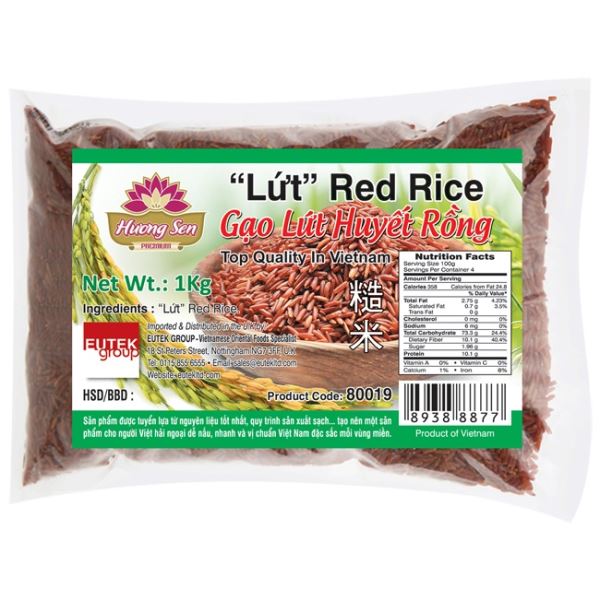 Light Gray HUONG SEN Lut Red Rice Gao Lut Huyet Rong 1kg