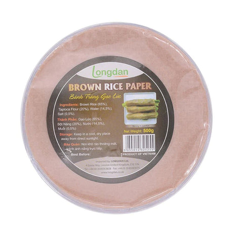 Rosy Brown LONGDAN Brown Rice Paper Banh Trang Gao Lut 500g