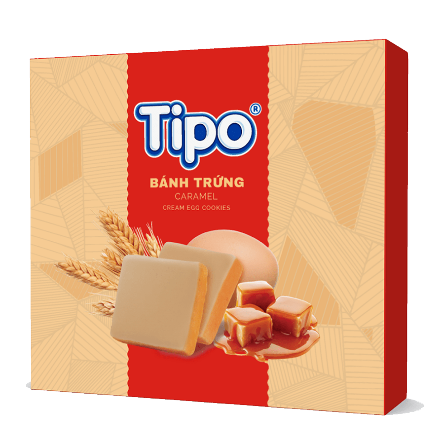 Tan TIPO Caramel Cream Egg Cookies Banh Trung 250g