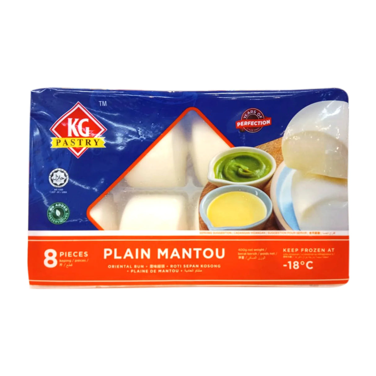 Frozen KG PASTRY Mantou Plain 8pcs 400g