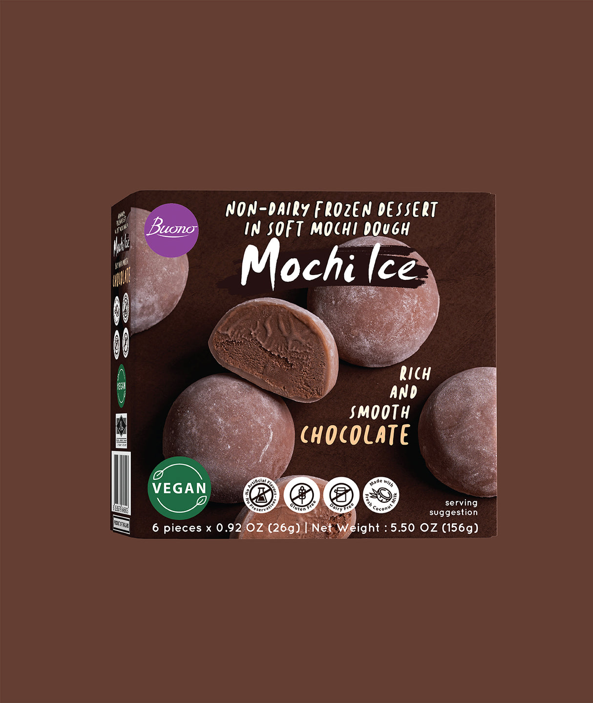 Frozen BUONO Mochi Ice Chocolate 156g