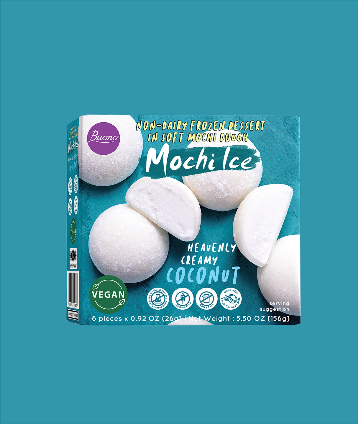 Frozen BUONO Mochi Ice Coconut 156g