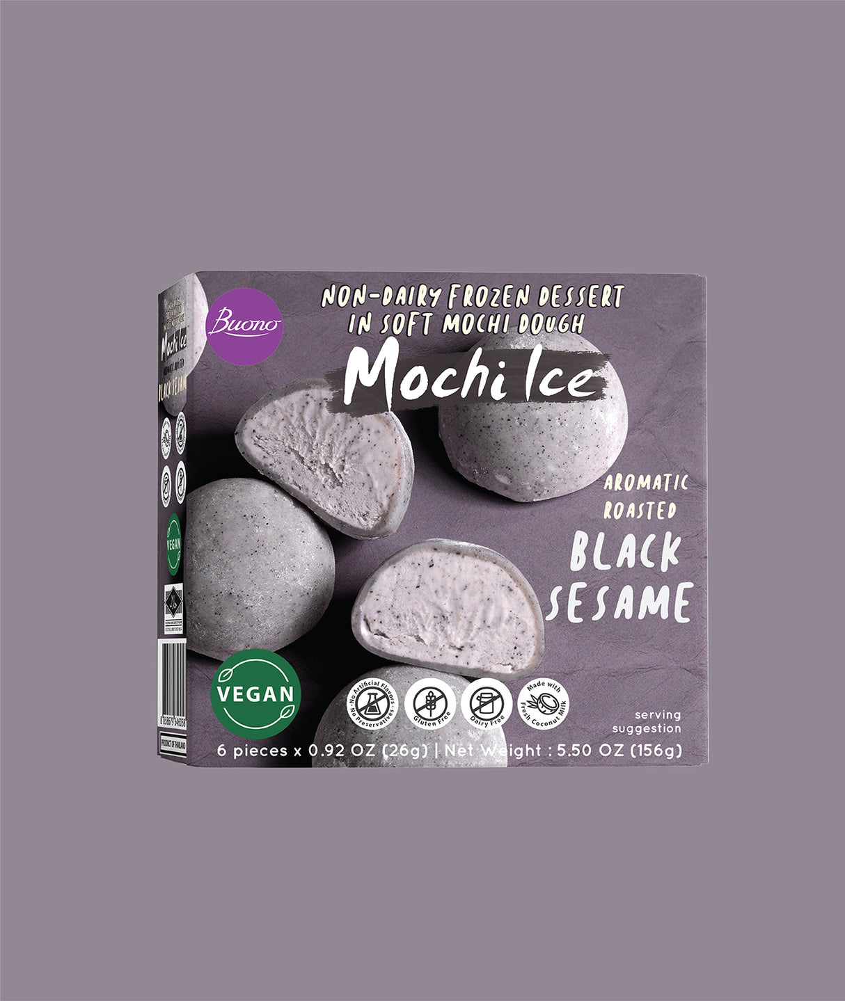 Frozen BUONO Mochi Ice Black Sesame 156g