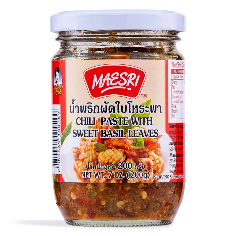 MAESRI Chilli Paste With Sweet Basil Leaves 200g