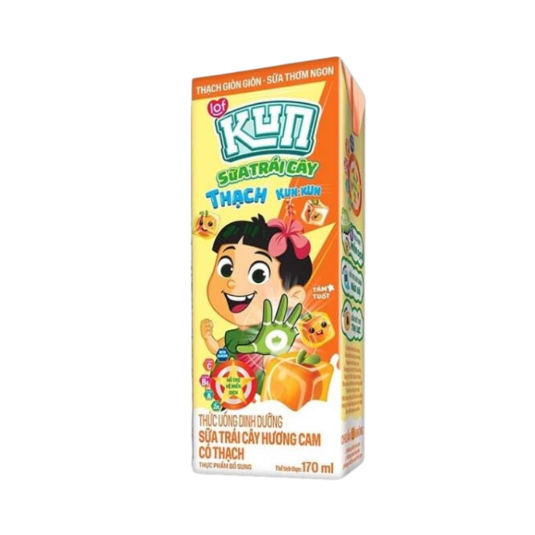 KUN Sua Trai Cay Huong Cam Co Thach 170ml