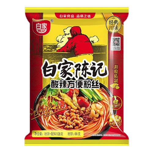 BAI JIA Instant Sweet Potato Noodle Bag Sour Hot 105g