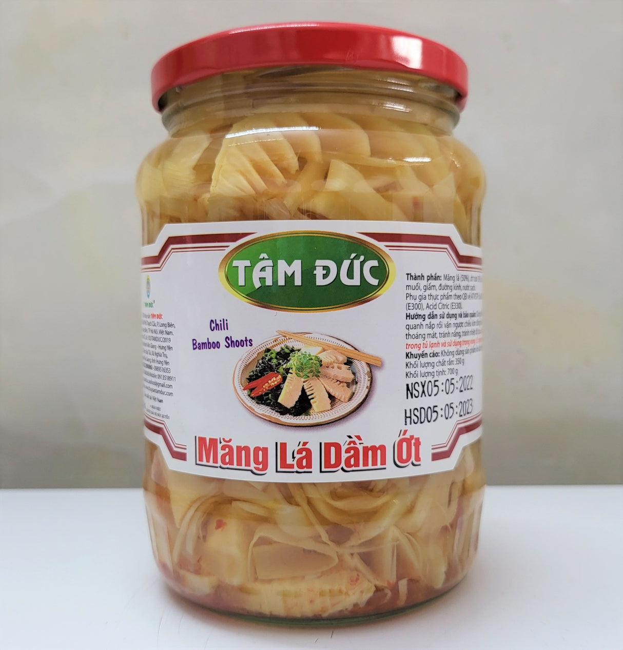 TAM DUC Pickled Sliced Bamboo Shoot With Chilli Mang La Dam Ot 700g