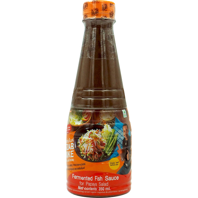 Dark Olive Green ZAB MIKE Fermented Fish Sauce For Papaya Salad 350ml