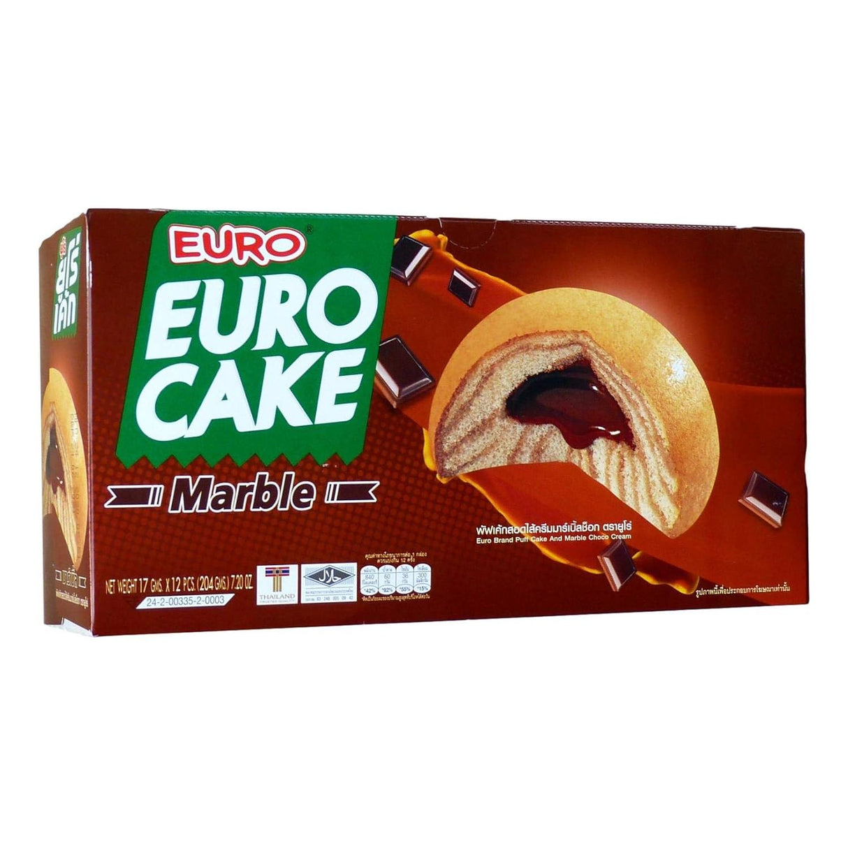 Dark Red EURO CAKE Puff Cake & Marble Choco Cream 12x17g