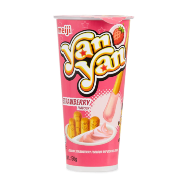 MEIJI Yan Yan Strawberry Dip Biscuit Snack 50g