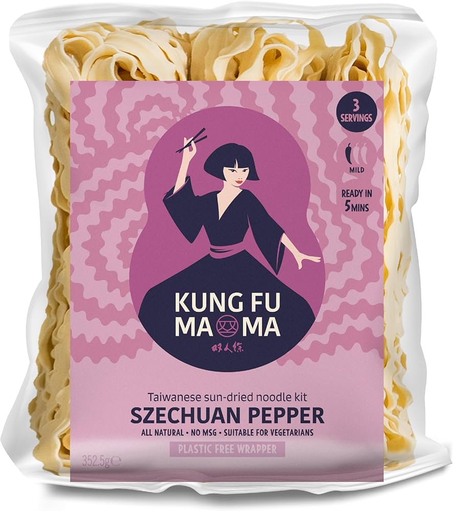 KUNG FU MAMA Taiwanese Sun-Dried Noodles Szechuan Pepper 352.5g