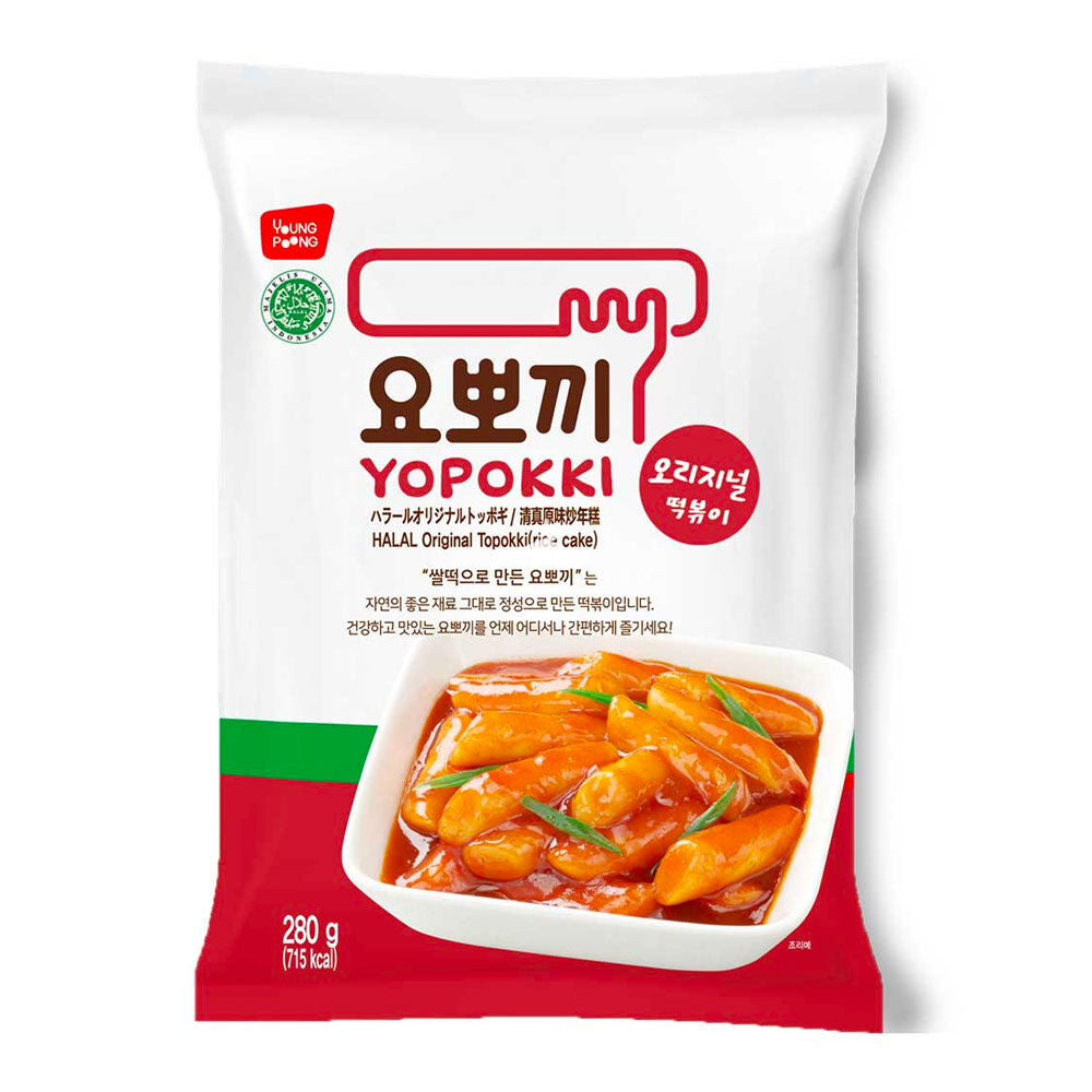 YOUNG POONG Yopokki Halal Original Topokki (Rice Cake) 280g