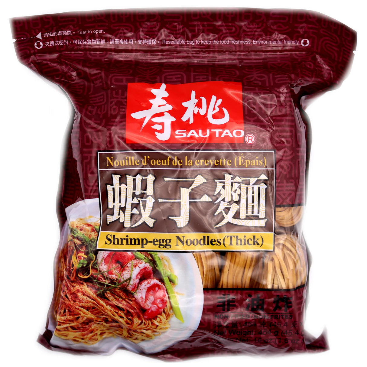 SAU TAO Shrimp-egg Noodles (Thick) 454g