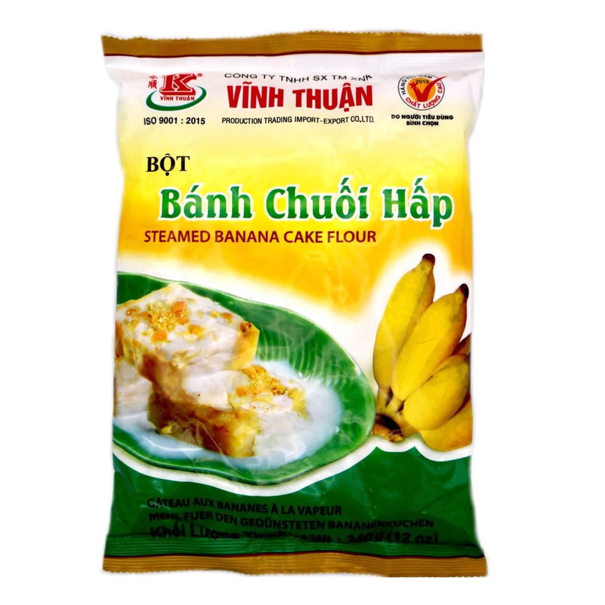 VINH THUAN Steamed Banana Cake Flour Banh Chuoi Hap 340g