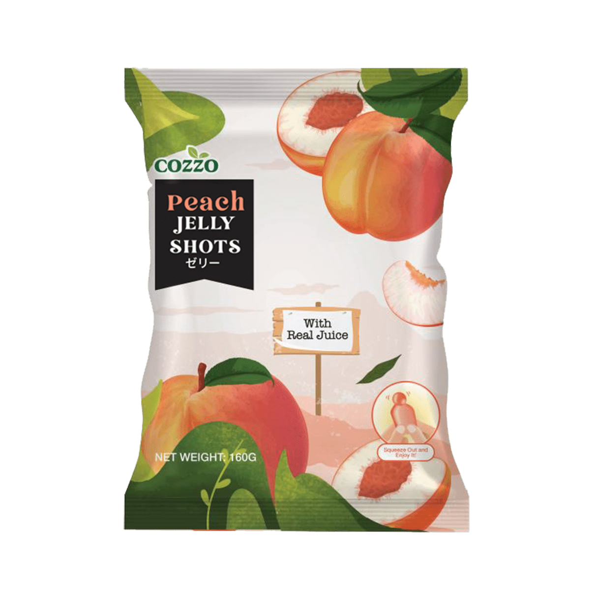 COZZO JELLY Peach Pudding With Real Juice 160g