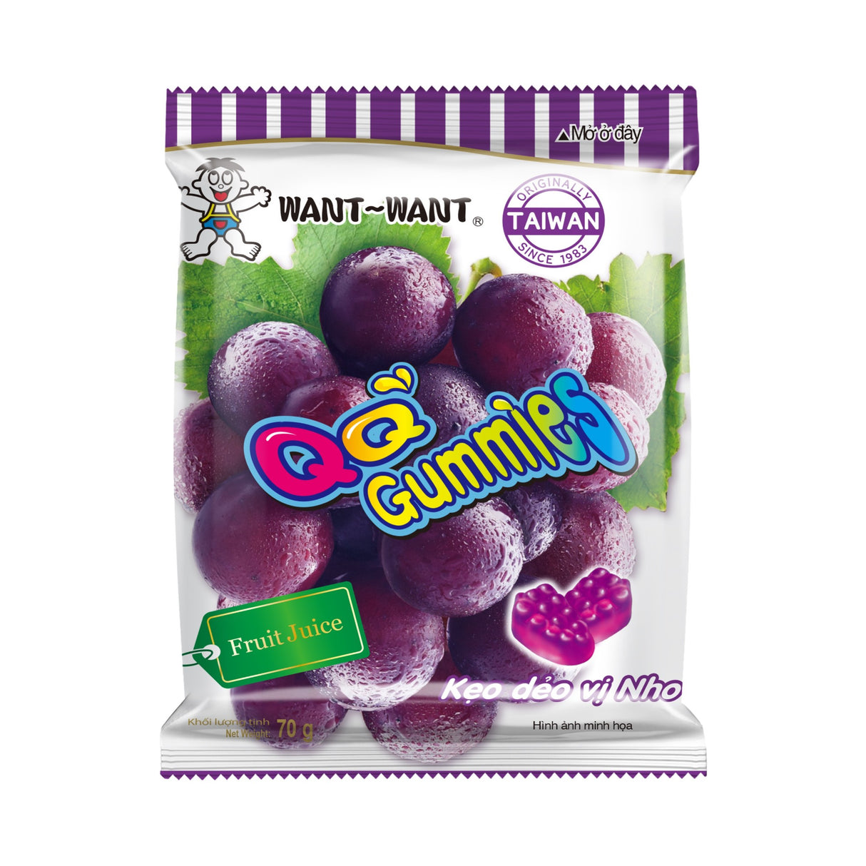 WANT WANT QQ Gummy Candy Grape 70g