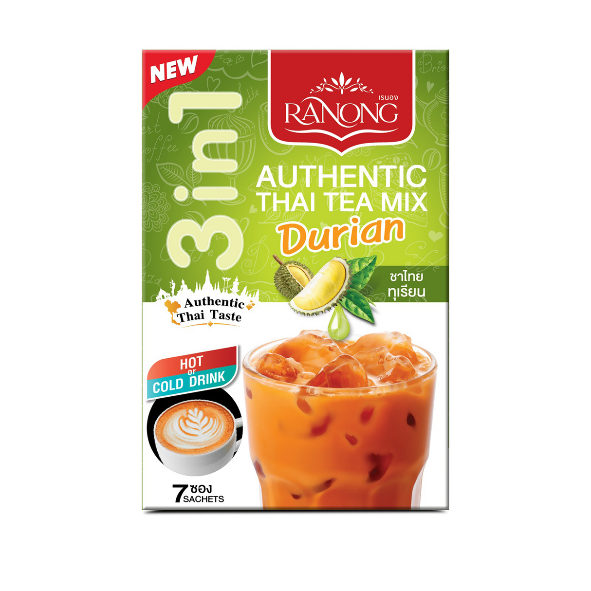 RANONG TEA Authentic Thai Tea Mix Durian 175g