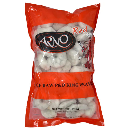 Frozen ARNO I.Q.F Raw Peeled And Deveined King Prawns 700g