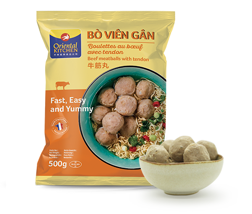 Frozen ORIENTAL KITCHEN Beef Meatballs w/Tendon Bò Viên Gân 500g