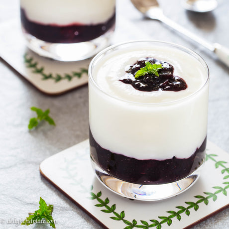 Light Gray Yogurt Black Sticky Rice Pudding