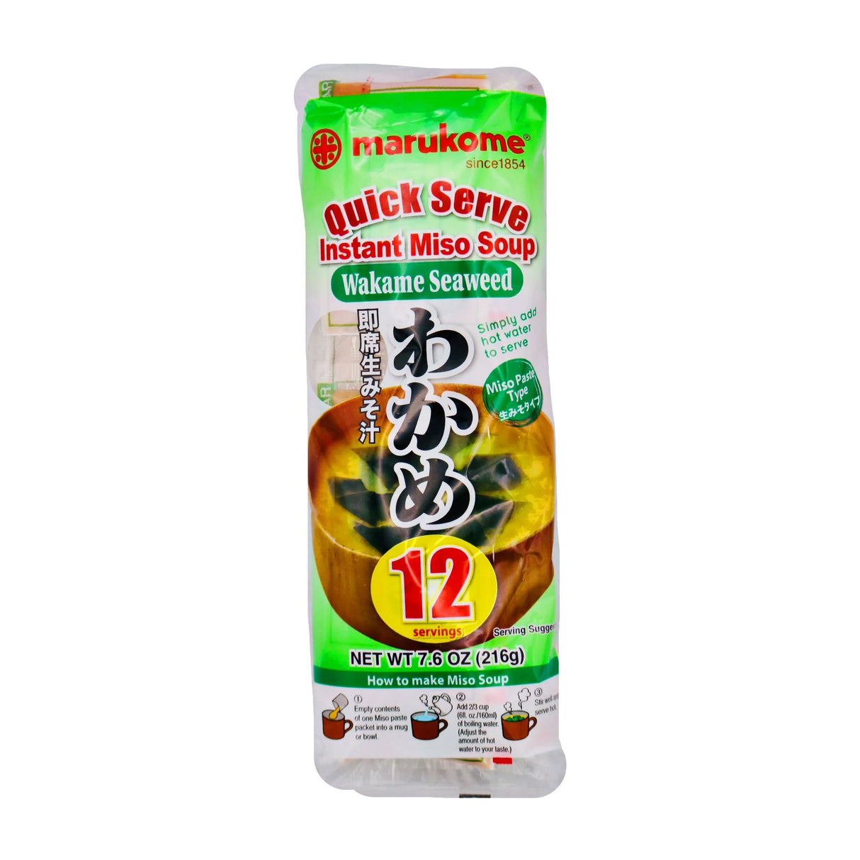 MARUKOME Instant Miso Soup With Wakame 216g