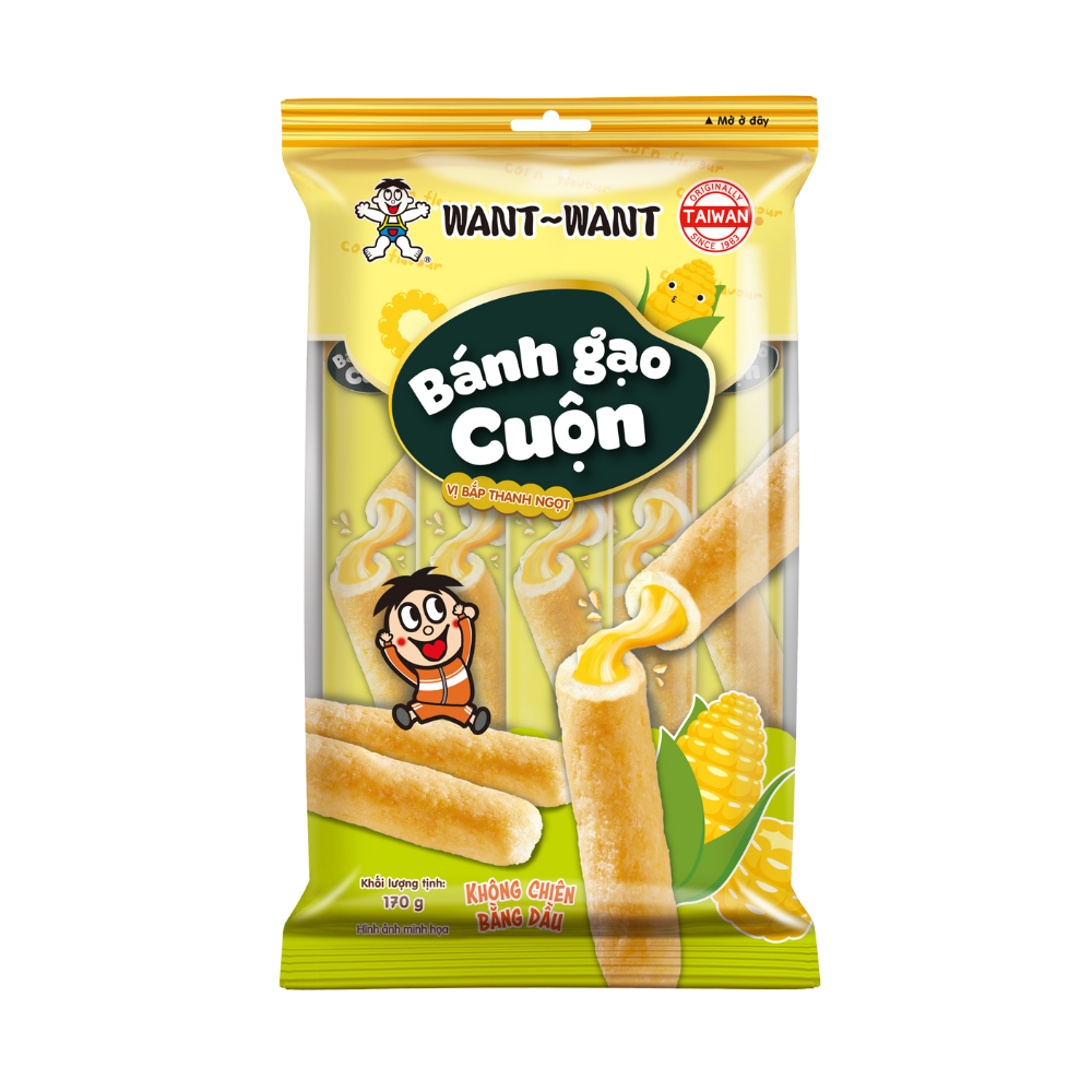 WANT WANT Banh Gao Cuon Vi Thanh Ngot 170g