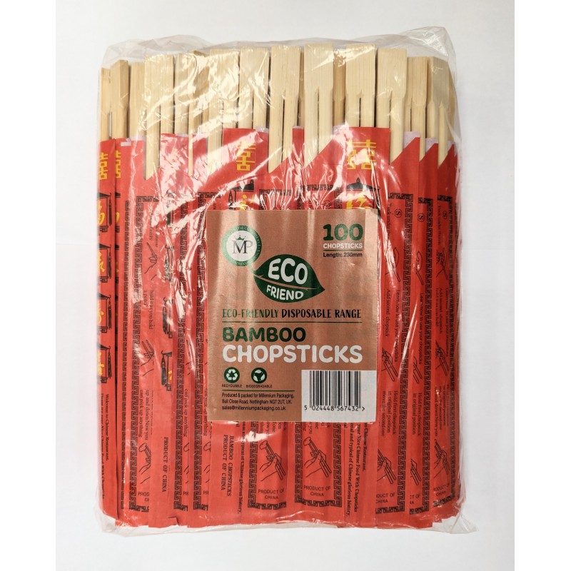 ECO FRIEND Chopsticks 100 Disposable Bamboo Chopsticks