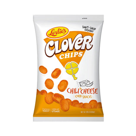 Lavender LESLIE'S Clover Chips Corn Snacks Chilli & Cheese 85g