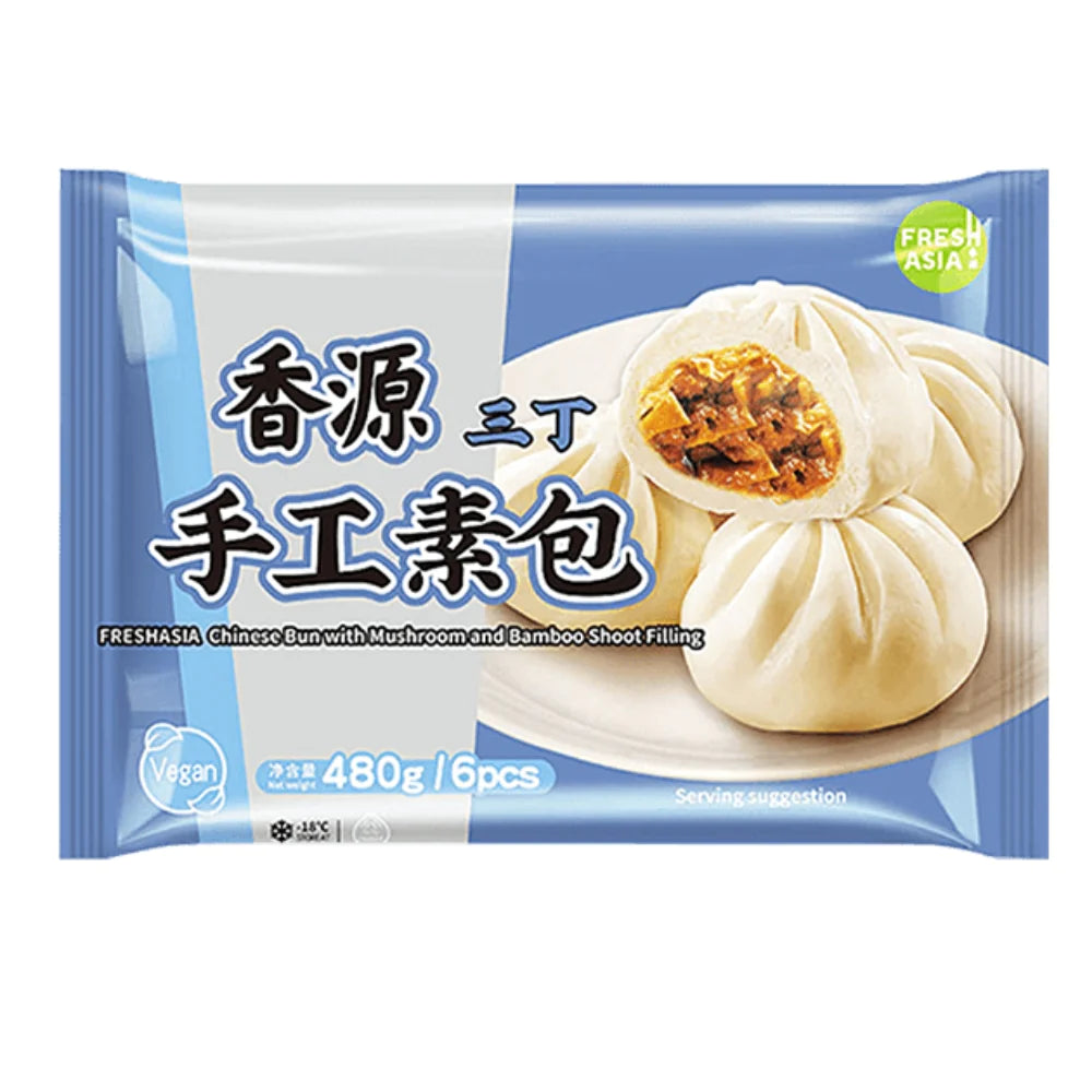 Frozen FRESHASIA Chinese Bun With Mushroom And Bamboo Shoot Filling 480g