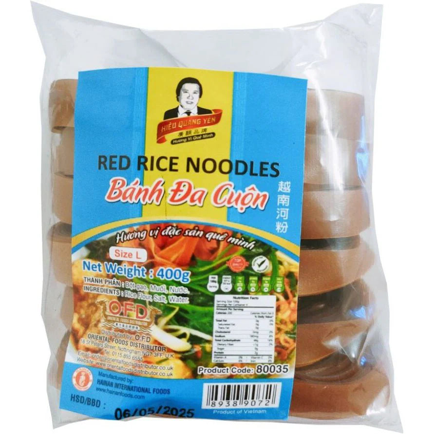 HIEU QUANG YEN Red Rice Noodles Banh Da Do Cuon (L) 400g